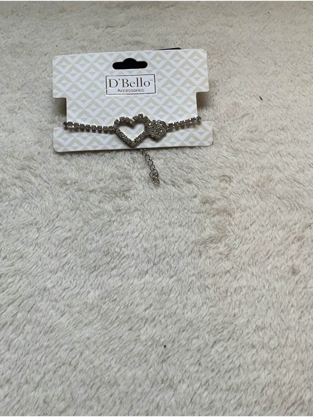 D'Bello Silver Heart Crystal Bracelet - Sparkling Silver Hearts